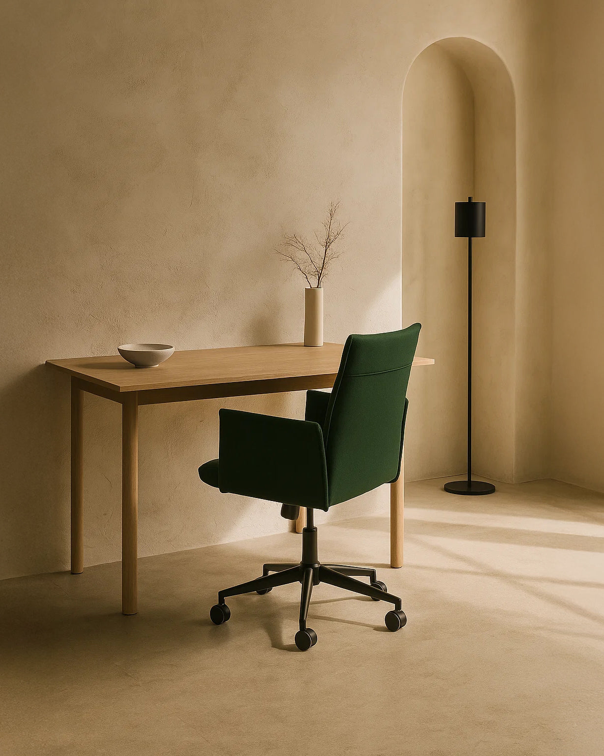 Rello Upholstered Home Office Chair (Whisper Green Fabric) – Modern Swivel Desk Chair - Marcel Olsen