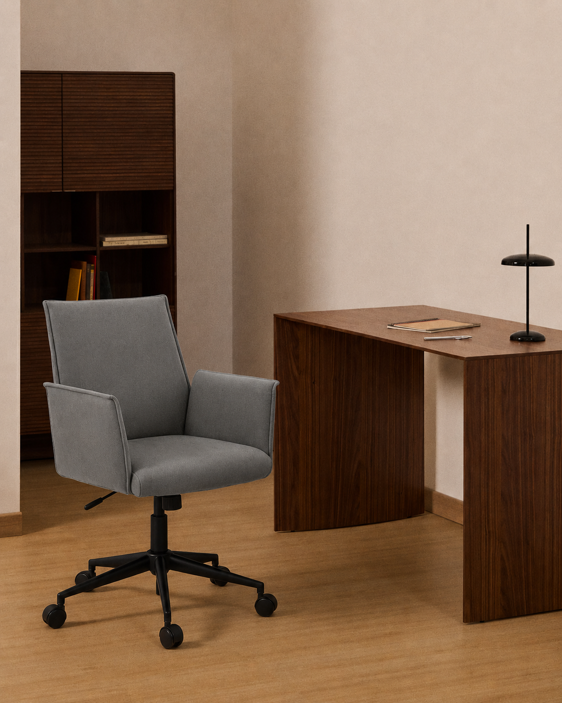 Rello Upholstered Home Office Chair (Soft Ash Fabric) – Outlet - Marcel Olsen