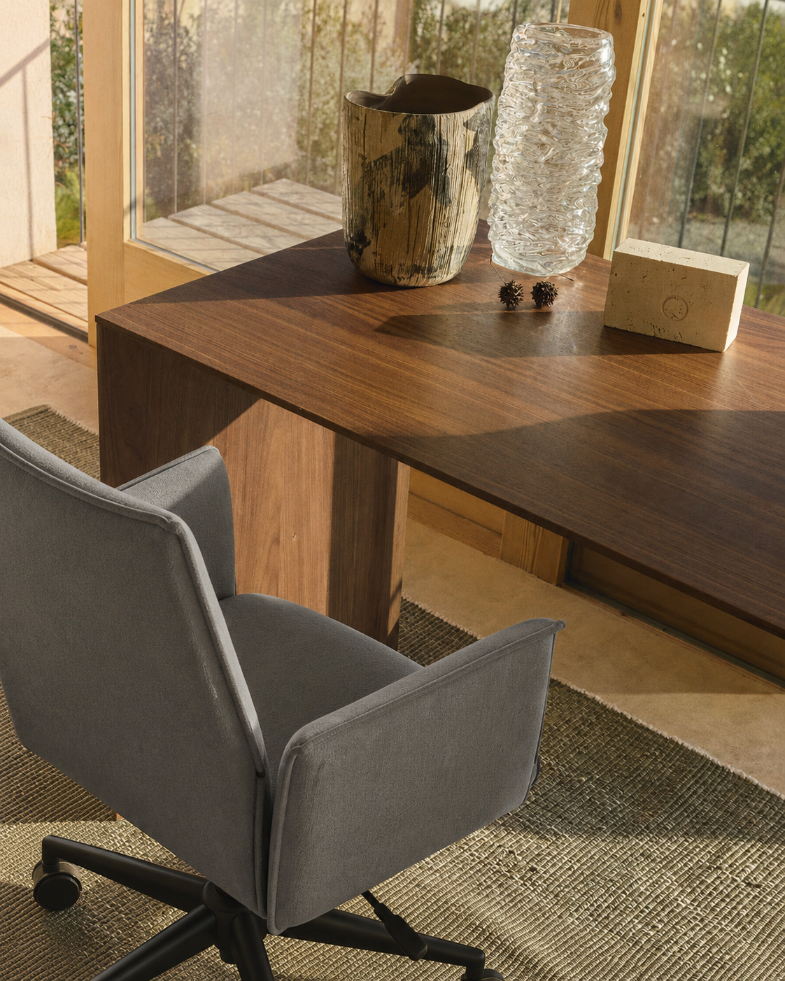 Rello Upholstered Home Office Chair (Soft Ash Fabric) – Outlet - Marcel Olsen