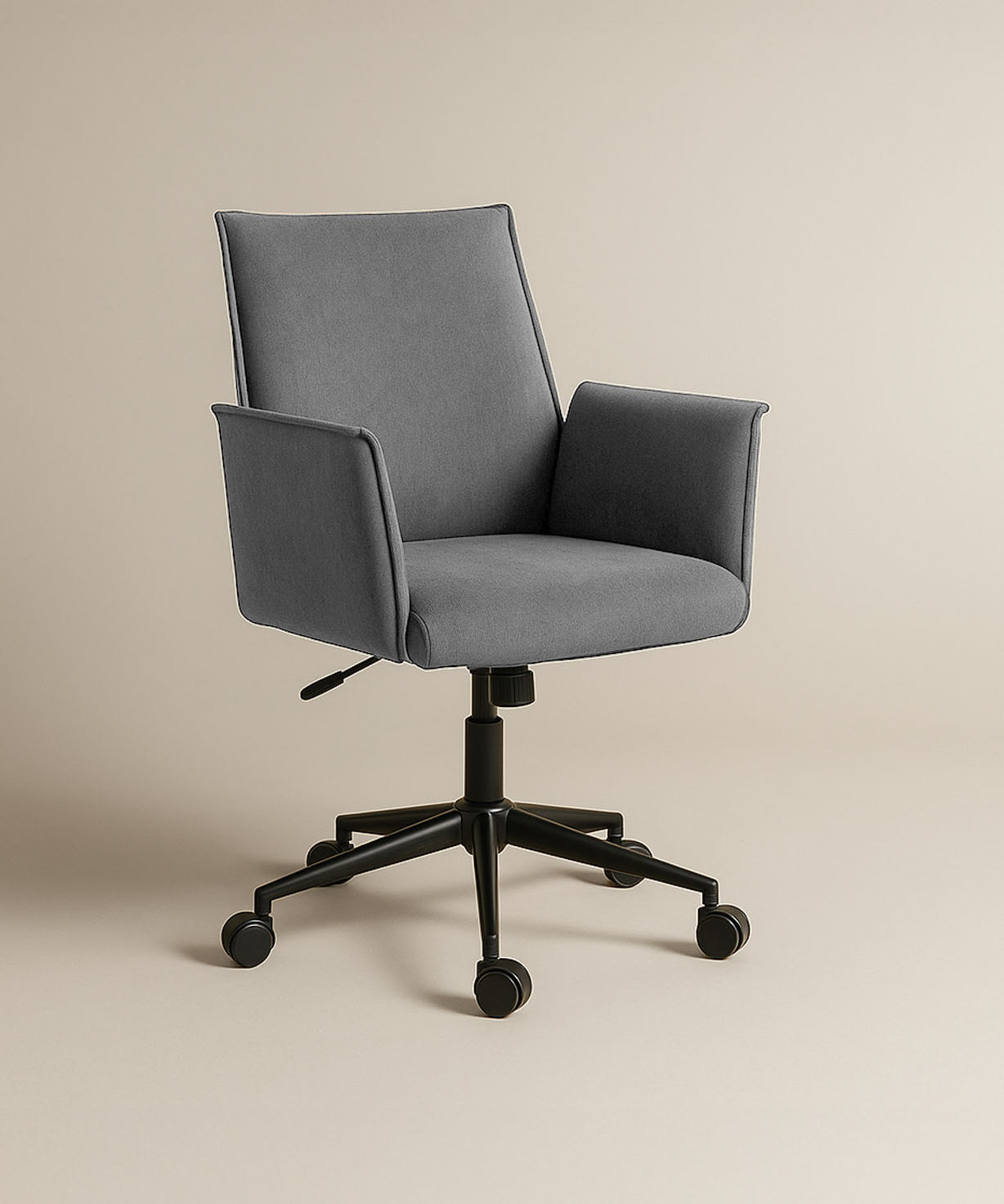 Rello Upholstered Home Office Chair (Stone Frost Grey Fabric) – Modern Swivel Desk Chair - Marcel Olsen