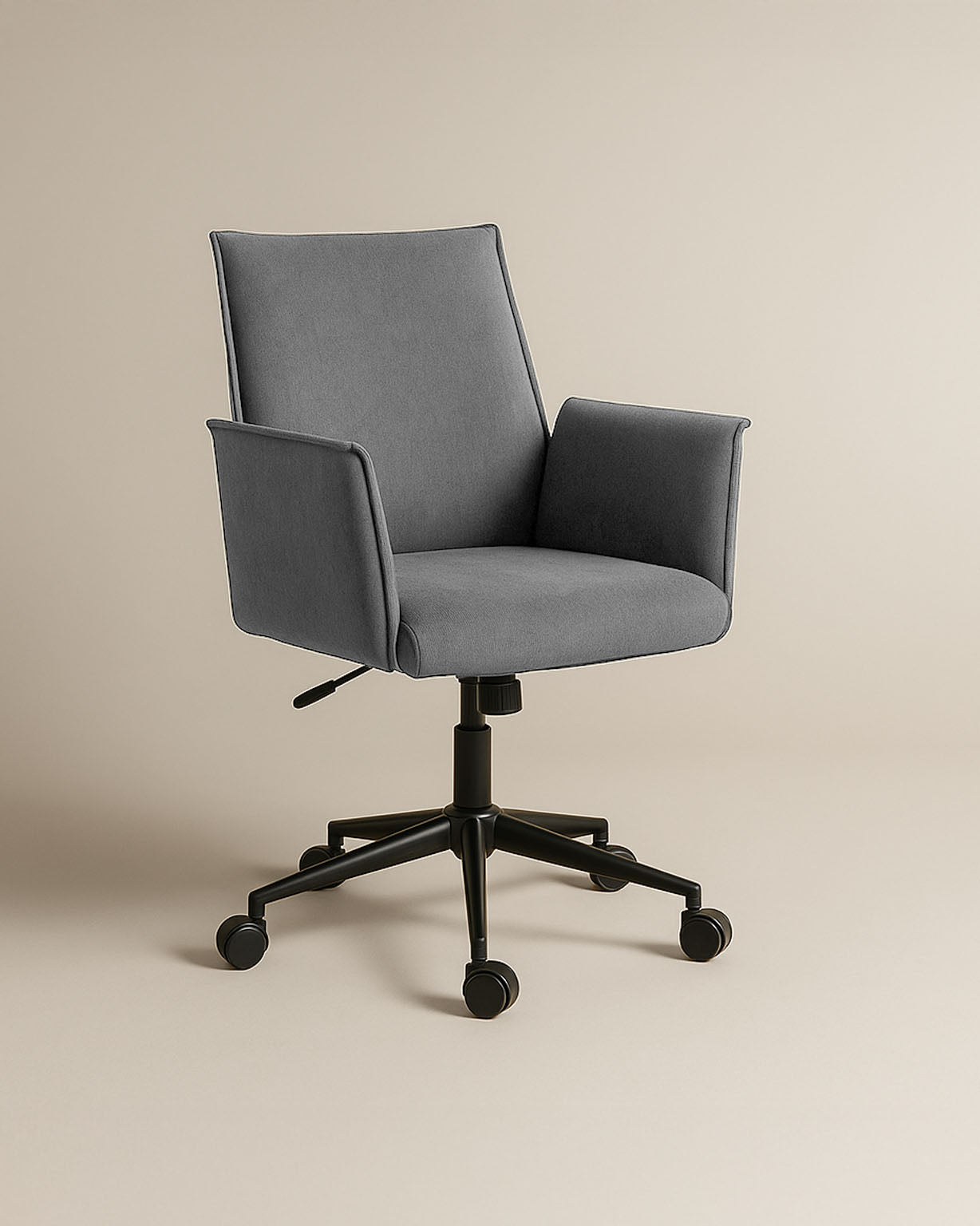 Rello Upholstered Home Office Chair (Stone Frost Grey Fabric) – Modern Swivel Desk Chair - Marcel Olsen