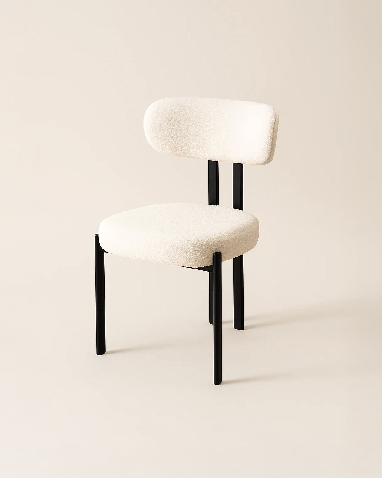 Riancho Dining Chair (White Bouclé) – Modern Minimalist Dining Chair - Marcel Olsen
