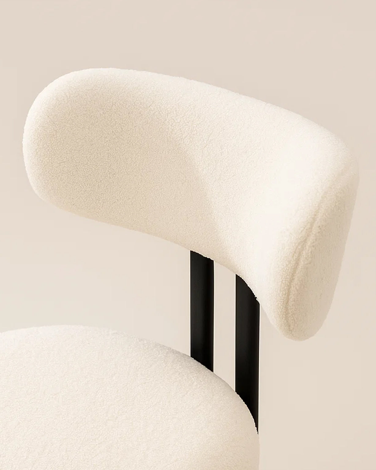 Riancho Dining Chair (White Bouclé) – Modern Minimalist Dining Chair - Marcel Olsen