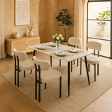 Riancho Dining Chair (White Bouclé) – Modern Minimalist Dining Chair - Marcel Olsen