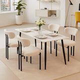 Riancho Dining Chair (White Bouclé) – Modern Minimalist Dining Chair - Marcel Olsen