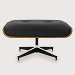 Mid-Century Ottoman (Ebony Black Leather) - Marcel Olsen