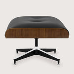 Mid-Century Ottoman (Ebony Black Leather) - Marcel Olsen