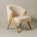 Sagunto Upholstered Armchair (Bouclé White Fabric) – Modern Boho Accent Chair with Wooden Frame - Marcel Olsen
