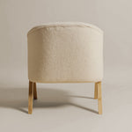 Sagunto Upholstered Armchair (Bouclé White Fabric) – Modern Boho Accent Chair with Wooden Frame - Marcel Olsen