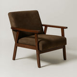 Sarria Mid-century Upholstered Armchair (Tierra Brown Fabric) – Scandinavian Style 1 Seater Sofa - Marcel Olsen