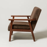 Sarria Mid-century Upholstered Armchair (Tierra Brown Fabric) – Scandinavian Style 1 Seater Sofa - Marcel Olsen