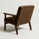 Sarria Mid-century Upholstered Armchair (Tierra Brown Fabric) – Scandinavian Style 1 Seater Sofa - Marcel Olsen