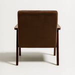 Sarria Mid-century Upholstered Armchair (Tierra Brown Fabric) – Scandinavian Style 1 Seater Sofa - Marcel Olsen