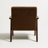Sarria Mid-century Upholstered Armchair (Tierra Brown Fabric) – Scandinavian Style 1 Seater Sofa - Marcel Olsen