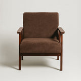 Sarria Mid-century Upholstered Armchair (Tierra Brown Fabric) – Scandinavian Style 1 Seater Sofa - Marcel Olsen
