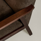 Sarria Mid-century Upholstered Armchair (Tierra Brown Fabric) – Scandinavian Style 1 Seater Sofa - Marcel Olsen