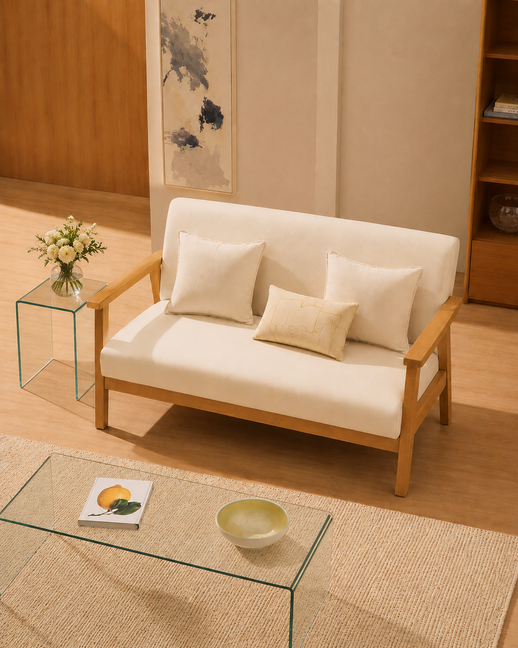 Sarria Mid-century Upholstered Sofa (Arena Beige Fabric) – Outlet - Marcel Olsen