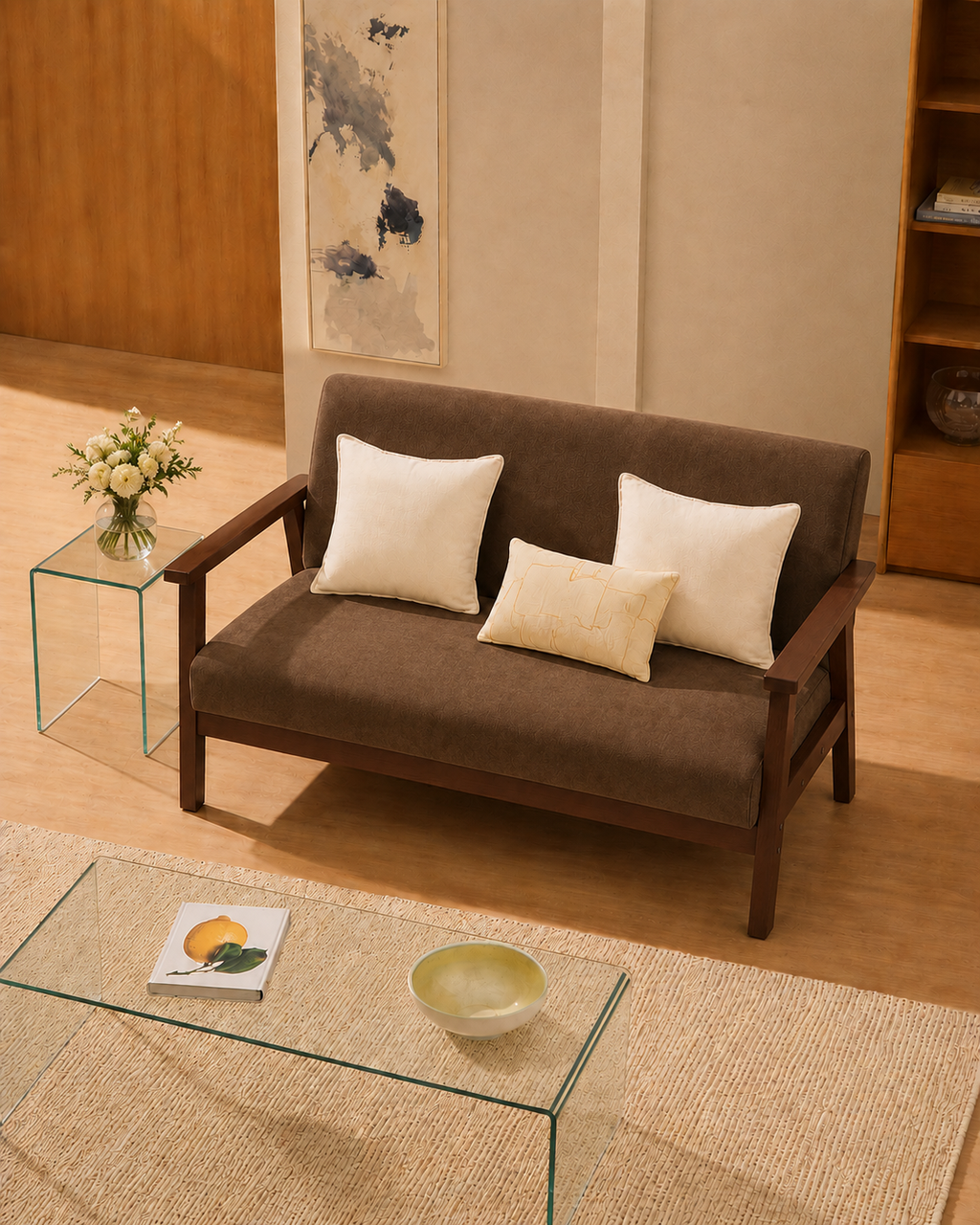 Sarria Mid-century Upholstered Sofa (Tierra Brown Fabric) – Outlet - Marcel Olsen