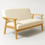 Sarria Mid-century Upholstered Sofa (Arena Beige Fabric) – Scandinavian Style 2 Seater Sofa - Marcel Olsen