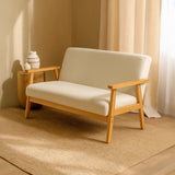 Sarria Mid-century Upholstered Sofa (Arena Beige Fabric) – Scandinavian Style 2 Seater Sofa - Marcel Olsen