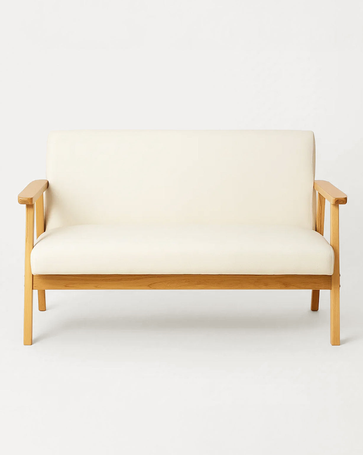 Sarria Mid-century Upholstered Sofa (Arena Beige Fabric) – Scandinavian Style 2 Seater Sofa - Marcel Olsen
