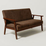 Sarria Mid-century Upholstered Sofa (Tierra Brown Fabric) – Scandinavian Style 2 Seater Sofa - Marcel Olsen