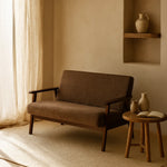 Sarria Mid-century Upholstered Sofa (Tierra Brown Fabric) – Scandinavian Style 2 Seater Sofa - Marcel Olsen