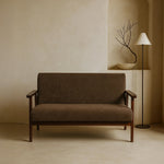 Sarria Mid-century Upholstered Sofa (Tierra Brown Fabric) – Scandinavian Style 2 Seater Sofa - Marcel Olsen