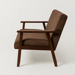 Sarria Mid-century Upholstered Sofa (Tierra Brown Fabric) – Scandinavian Style 2 Seater Sofa - Marcel Olsen
