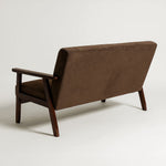Sarria Mid-century Upholstered Sofa (Tierra Brown Fabric) – Scandinavian Style 2 Seater Sofa - Marcel Olsen