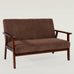 Sarria Mid-century Upholstered Sofa (Tierra Brown Fabric) – Scandinavian Style 2 Seater Sofa - Marcel Olsen