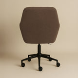 Sheepskin Upholstered Desk Chair (Smoked Oak Brown Bouclé) – Modern Home Office Swivel Chair - Marcel Olsen