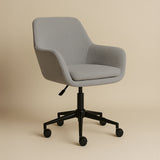Sheepskin Upholstered Desk Chair (Troender Grey Bouclé) – Modern Home Office Swivel Chair - Marcel Olsen