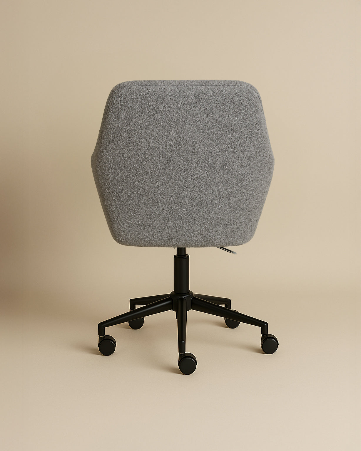Sheepskin Upholstered Desk Chair (Troender Grey Bouclé) – Modern Home Office Swivel Chair - Marcel Olsen