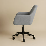 Sheepskin Upholstered Desk Chair (Troender Grey Bouclé) – Modern Home Office Swivel Chair - Marcel Olsen