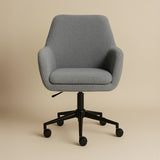 Sheepskin Upholstered Desk Chair (Troender Grey Bouclé) – Modern Home Office Swivel Chair - Marcel Olsen