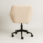 Sheepskin Upholstered Desk Chair (Sahara Beige Bouclé) – Modern Home Office Swivel Chair - Marcel Olsen