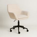 Sheepskin Upholstered Desk Chair (Sahara Beige Bouclé) – Modern Home Office Swivel Chair - Marcel Olsen