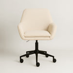 Sheepskin Upholstered Desk Chair (Sahara Beige Bouclé) – Modern Home Office Swivel Chair - Marcel Olsen