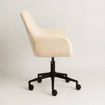 Sheepskin Upholstered Desk Chair (Sahara Beige Bouclé) – Modern Home Office Swivel Chair - Marcel Olsen