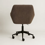Sheepskin Upholstered Desk Chair (Smoked Oak Brown Bouclé) – Modern Home Office Swivel Chair - Marcel Olsen