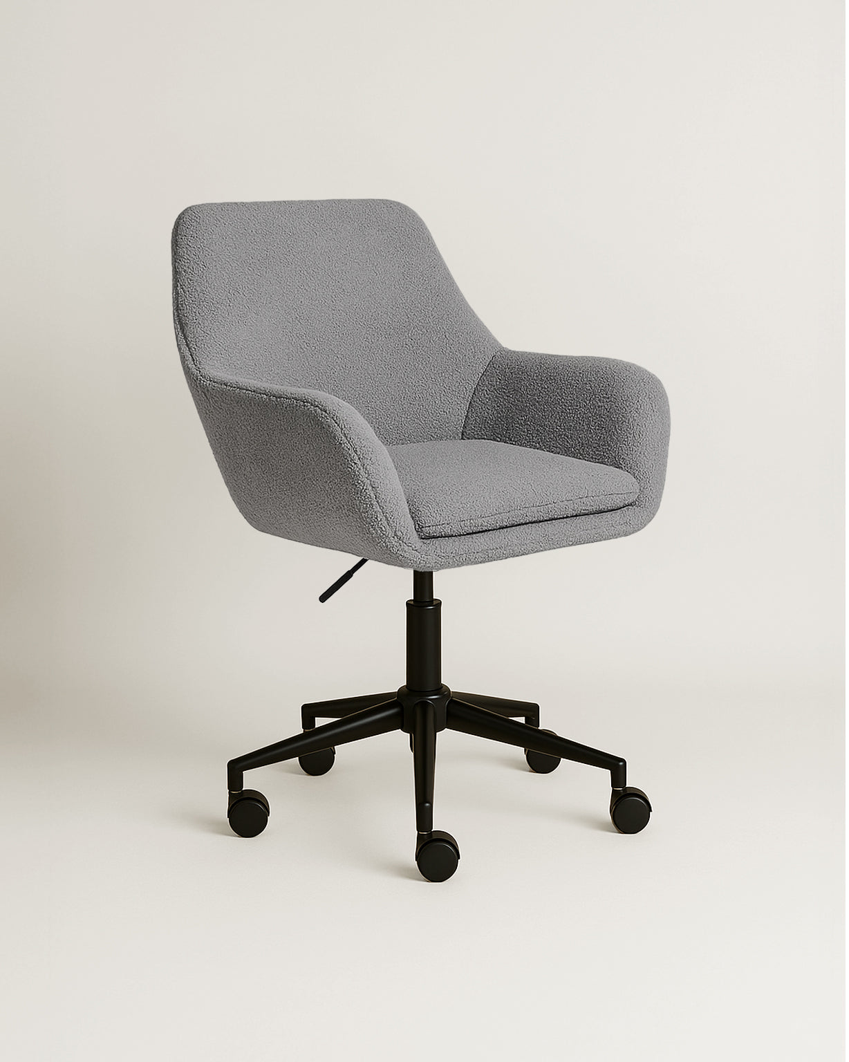 Sheepskin Upholstered Desk Chair (Troender Grey Bouclé) – Modern Home Office Swivel Chair - Marcel Olsen