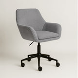 Sheepskin Upholstered Desk Chair (Troender Grey Bouclé) – Modern Home Office Swivel Chair - Marcel Olsen