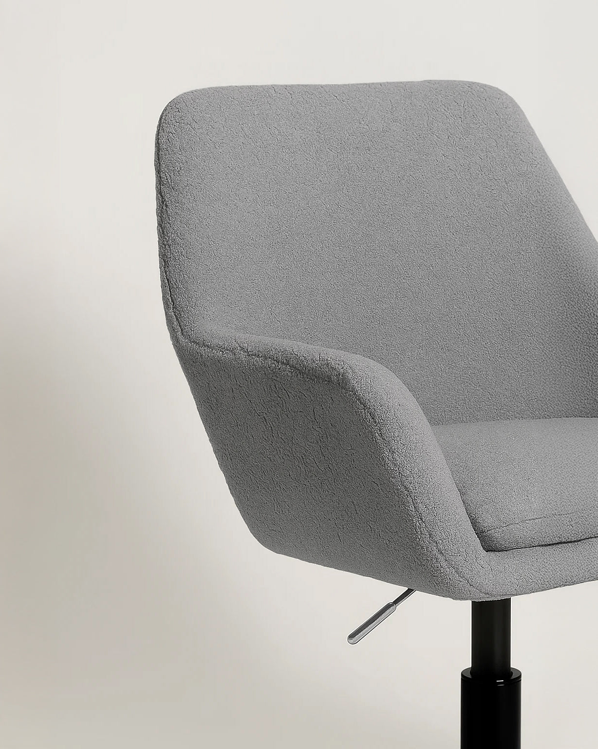 Sheepskin Upholstered Desk Chair (Troender Grey Bouclé) – Modern Home Office Swivel Chair - Marcel Olsen