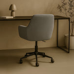 Sheepskin Upholstered Desk Chair (Troender Grey Bouclé) – Modern Home Office Swivel Chair - Marcel Olsen