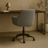 Sheepskin Upholstered Desk Chair (Troender Grey Bouclé) – Modern Home Office Swivel Chair - Marcel Olsen