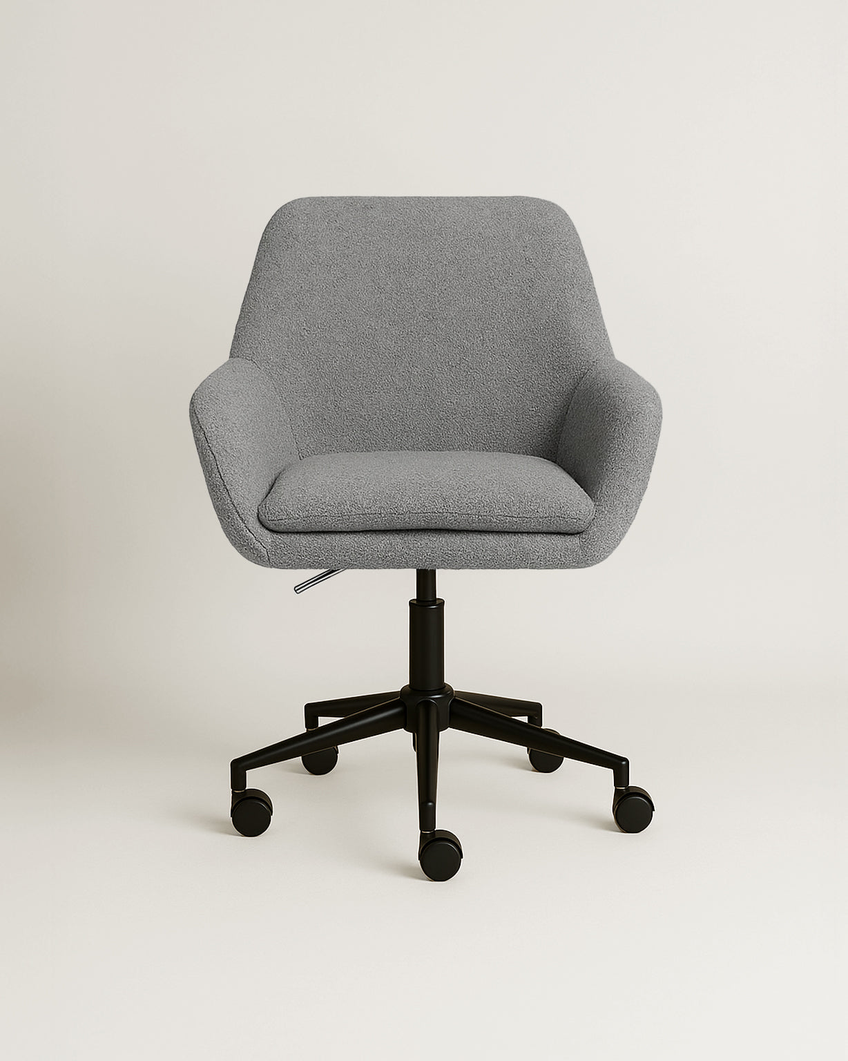 Sheepskin Upholstered Desk Chair (Troender Grey Bouclé) – Modern Home Office Swivel Chair - Marcel Olsen