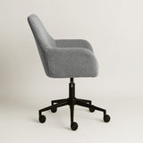 Sheepskin Upholstered Desk Chair (Troender Grey Bouclé) – Modern Home Office Swivel Chair - Marcel Olsen