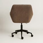 Sheepskin Upholstered Desk Chair (Smoked Oak Brown Bouclé) – Modern Home Office Swivel Chair - Marcel Olsen