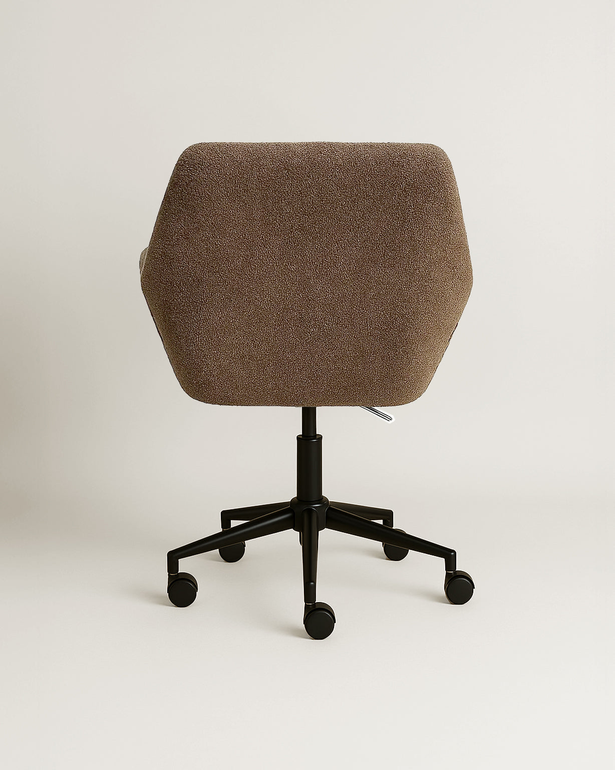 Sheepskin Upholstered Desk Chair (Smoked Oak Brown Bouclé) – Modern Home Office Swivel Chair - Marcel Olsen